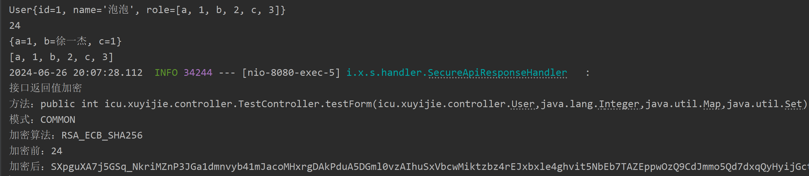 param and formData decryption log